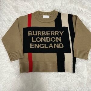 Burberry Beige and Black Knit Sweater